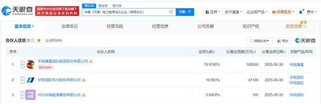 华电国际中国康富成立电力能源合伙企业出资额236亿(图2)